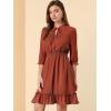 imageAllegra K Womens Casual Dresses 34 Sleeve Summer Boho Chiffon Wedding Guest DressCaramelo