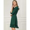 imageAllegra K Womens Casual Dresses 34 Sleeve Summer Boho Chiffon Wedding Guest DressDark Green
