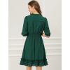 imageAllegra K Womens Casual Dresses 34 Sleeve Summer Boho Chiffon Wedding Guest DressDark Green
