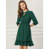 imageAllegra K Womens Casual Dresses 34 Sleeve Summer Boho Chiffon Wedding Guest DressDark Green