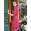 imageAllegra K Womens Casual Dresses 34 Sleeve Summer Boho Chiffon Wedding Guest DressFushcia