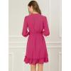 imageAllegra K Womens Casual Dresses 34 Sleeve Summer Boho Chiffon Wedding Guest DressFushcia