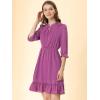 imageAllegra K Womens Casual Dresses 34 Sleeve Summer Boho Chiffon Wedding Guest DressGrape Purple