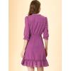 imageAllegra K Womens Casual Dresses 34 Sleeve Summer Boho Chiffon Wedding Guest DressGrape Purple