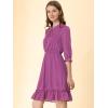 imageAllegra K Womens Casual Dresses 34 Sleeve Summer Boho Chiffon Wedding Guest DressGrape Purple