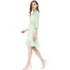 imageAllegra K Womens Casual Dresses 34 Sleeve Summer Boho Chiffon Wedding Guest DressGreen
