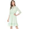 imageAllegra K Womens Casual Dresses 34 Sleeve Summer Boho Chiffon Wedding Guest DressGreen