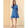 imageAllegra K Womens Casual Dresses 34 Sleeve Summer Boho Chiffon Wedding Guest DressIndigo