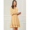 imageAllegra K Womens Casual Dresses 34 Sleeve Summer Boho Chiffon Wedding Guest DressKhaki