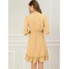 imageAllegra K Womens Casual Dresses 34 Sleeve Summer Boho Chiffon Wedding Guest DressKhaki