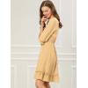 imageAllegra K Womens Casual Dresses 34 Sleeve Summer Boho Chiffon Wedding Guest DressKhaki