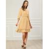 imageAllegra K Womens Casual Dresses 34 Sleeve Summer Boho Chiffon Wedding Guest DressKhaki