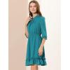 imageAllegra K Womens Casual Dresses 34 Sleeve Summer Boho Chiffon Wedding Guest DressLake Green