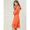 imageAllegra K Womens Casual Dresses 34 Sleeve Summer Boho Chiffon Wedding Guest DressOrange