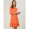 imageAllegra K Womens Casual Dresses 34 Sleeve Summer Boho Chiffon Wedding Guest DressOrange