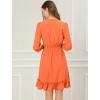 imageAllegra K Womens Casual Dresses 34 Sleeve Summer Boho Chiffon Wedding Guest DressOrange