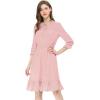 imageAllegra K Womens Casual Dresses 34 Sleeve Summer Boho Chiffon Wedding Guest DressPink