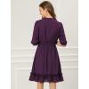 imageAllegra K Womens Casual Dresses 34 Sleeve Summer Boho Chiffon Wedding Guest DressPurple