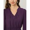 imageAllegra K Womens Casual Dresses 34 Sleeve Summer Boho Chiffon Wedding Guest DressPurple