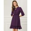 imageAllegra K Womens Casual Dresses 34 Sleeve Summer Boho Chiffon Wedding Guest DressPurple