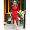 imageAllegra K Womens Casual Dresses 34 Sleeve Summer Boho Chiffon Wedding Guest DressRed