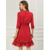 imageAllegra K Womens Casual Dresses 34 Sleeve Summer Boho Chiffon Wedding Guest DressRed