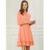 imageAllegra K Womens Casual Dresses 34 Sleeve Summer Boho Chiffon Wedding Guest DressSalmon