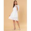 imageAllegra K Womens Casual Dresses 34 Sleeve Summer Boho Chiffon Wedding Guest DressWhite