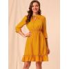 imageAllegra K Womens Casual Dresses 34 Sleeve Summer Boho Chiffon Wedding Guest DressYellow