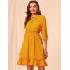 imageAllegra K Womens Casual Dresses 34 Sleeve Summer Boho Chiffon Wedding Guest DressYellow