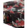 imageAllegra K Womens Chiffon Floral Sexy Deep V Neck Tie Waist Bishop Sleeve Casual Wrap Midi DressBlack