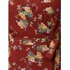 imageAllegra K Womens Chiffon Floral Sexy Deep V Neck Tie Waist Bishop Sleeve Casual Wrap Midi DressBurgundy