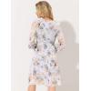 imageAllegra K Womens Chiffon Floral Sexy Deep V Neck Tie Waist Bishop Sleeve Casual Wrap Midi DressLight Purple