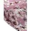 imageAllegra K Womens Chiffon Floral Sexy Deep V Neck Tie Waist Bishop Sleeve Casual Wrap Midi DressPink