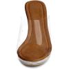 imageAllegra K Womens Clear Heel Platform Open Toe Chunky Heels Slides SandalsBrown