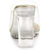 imageAllegra K Womens Clear Heel Platform Open Toe Chunky Heels Slides SandalsGold