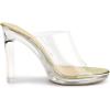 imageAllegra K Womens Clear Heel Platform Open Toe Chunky Heels Slides SandalsGold