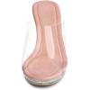 imageAllegra K Womens Clear Heel Platform Open Toe Chunky Heels Slides SandalsPink