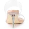 imageAllegra K Womens Clear Slide Stiletto Heel Clear SandalsBeige