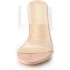 imageAllegra K Womens Clear Slide Stiletto Heel Clear SandalsBeige