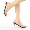 imageAllegra K Womens Clear Slide Stiletto Heel Clear SandalsBlack