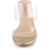 imageAllegra K Womens Clear Slide Stiletto Heel Clear SandalsGold