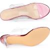 imageAllegra K Womens Clear Slide Stiletto Heel Clear SandalsPink