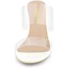 imageAllegra K Womens Clear Slide Stiletto Heel Clear SandalsWhite
