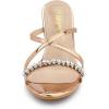 imageAllegra K Womens Crisscross Strap Rhinestone Block Heel Slide SandalsRose Gold