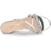 imageAllegra K Womens Crisscross Strap Rhinestone Block Heel Slide SandalsSilver