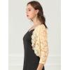 imageAllegra K Womens Elegant 34 Sleeve Sheer Floral Lace Shrug TopBeige