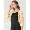 imageAllegra K Womens Elegant 34 Sleeve Sheer Floral Lace Shrug TopBeige