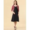imageAllegra K Womens Elegant 34 Sleeve Sheer Floral Lace Shrug TopBrick Red