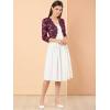 imageAllegra K Womens Elegant 34 Sleeve Sheer Floral Lace Shrug TopBurgundy